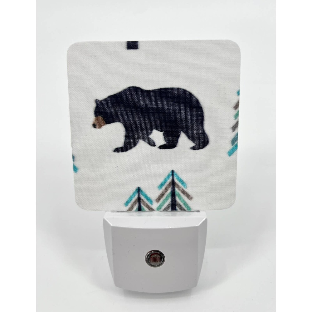 Bear Nightlight LED Auto On Plug In Nursery Kids Room Baby Shower